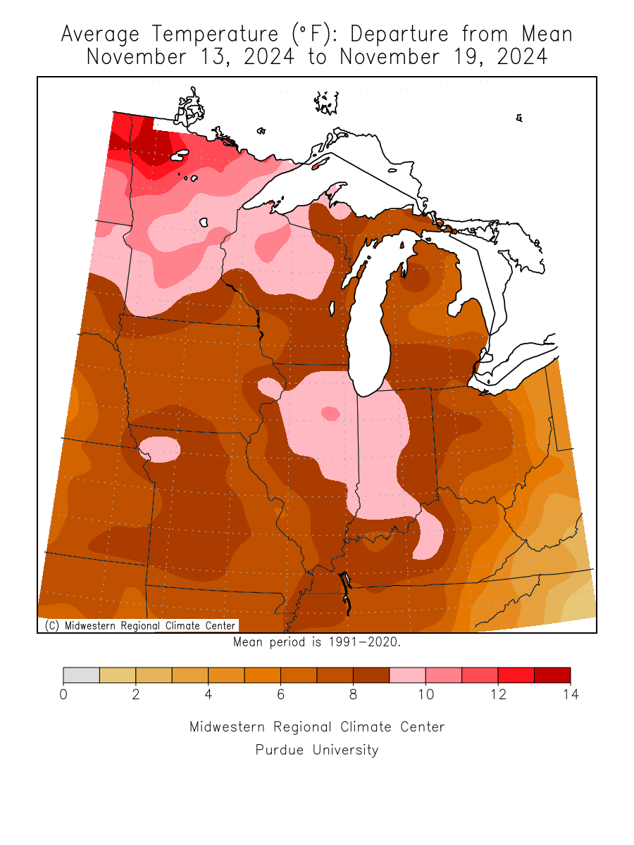 Last 7 Days, Avg Temp Departure