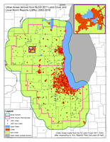 thumbnail of urban area with local storm reports