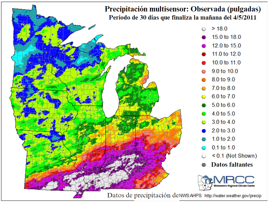 Precipitation 30 day period ending 5-4-2011