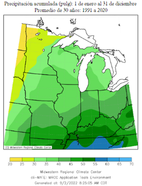 Normal Accumulated Precip - Jan to Dec