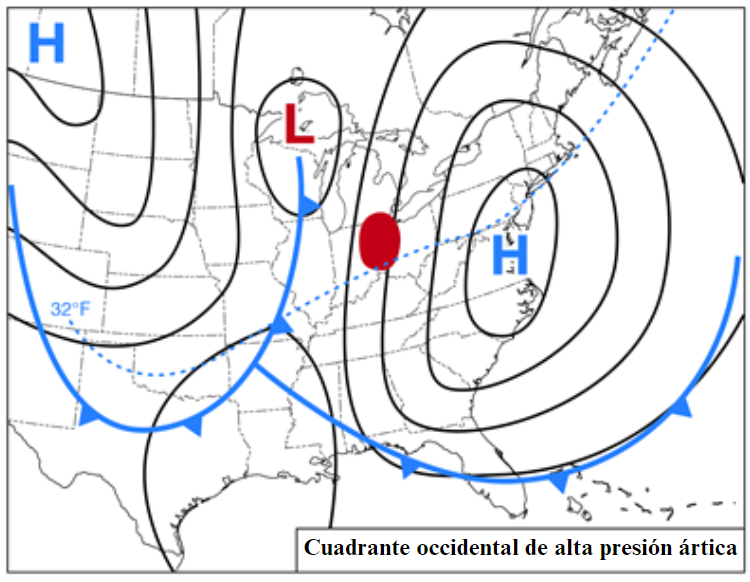 Fig. 1c - Western quadrant of arctic high pressure