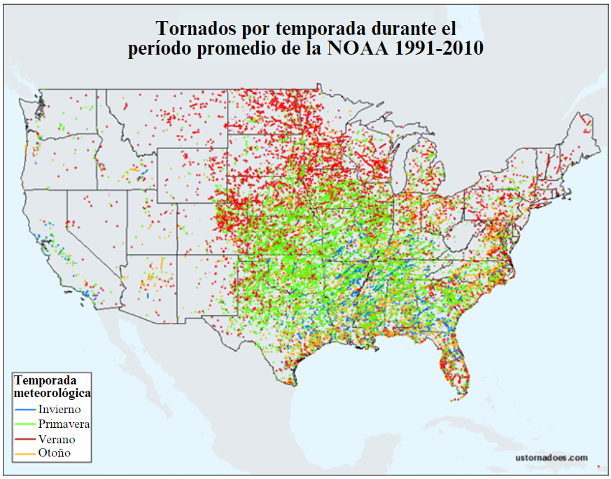 Tornadoes by season