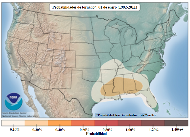 Tornado Probabilities: January 1