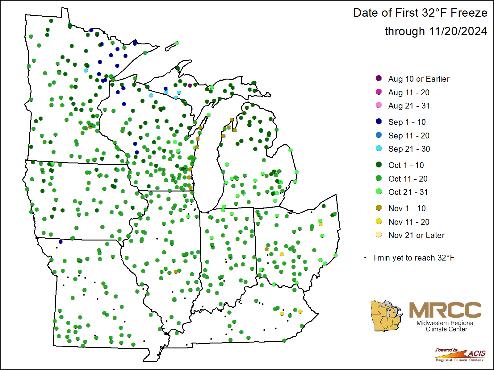 Midwest First Freeze