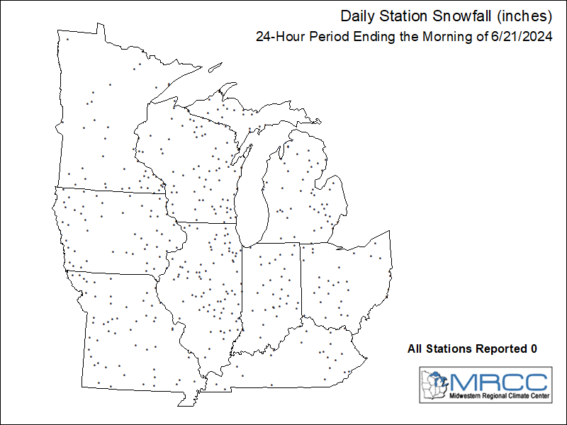 Station Daily Snowfall Map
