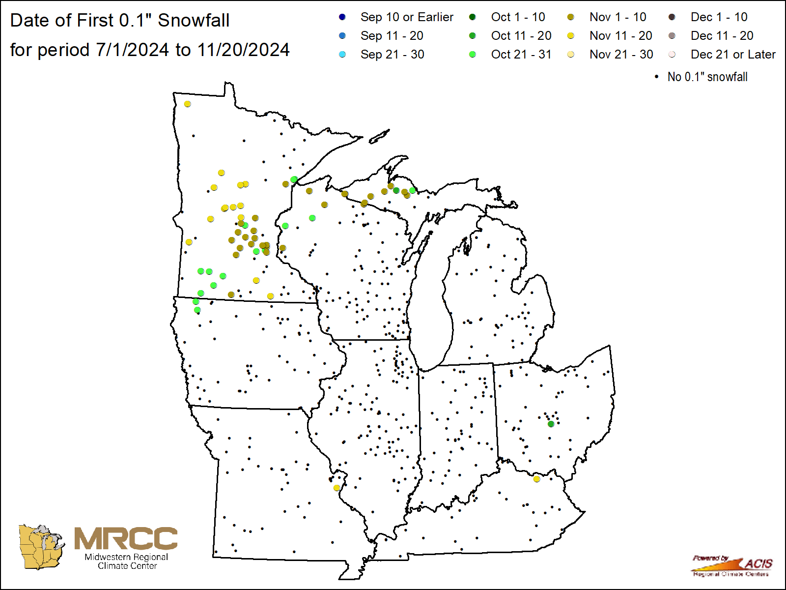 Station Daily Snowfall Map