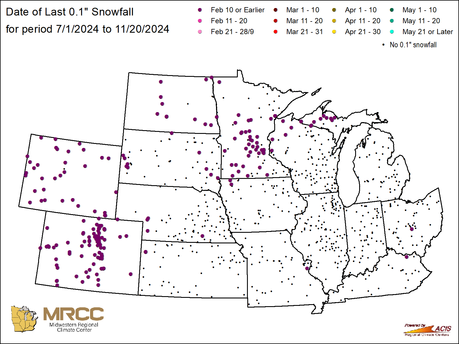 Station Daily Snowfall Map