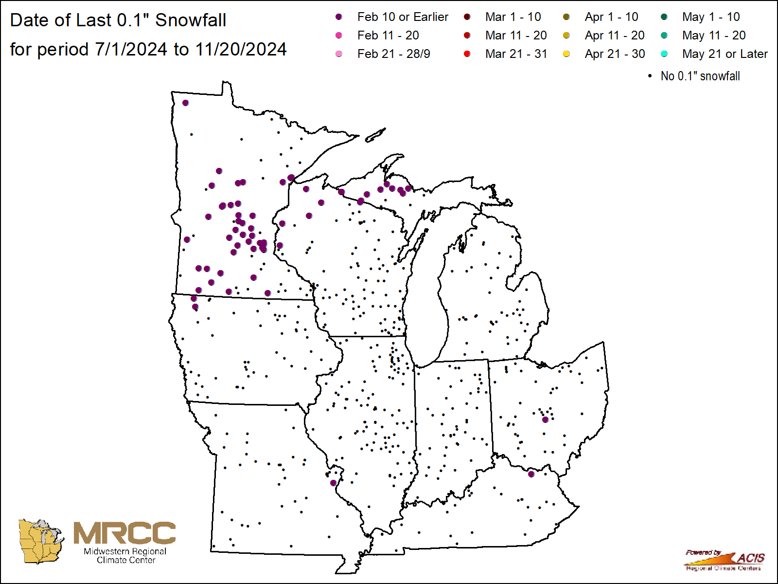 Station Daily Snowfall Map