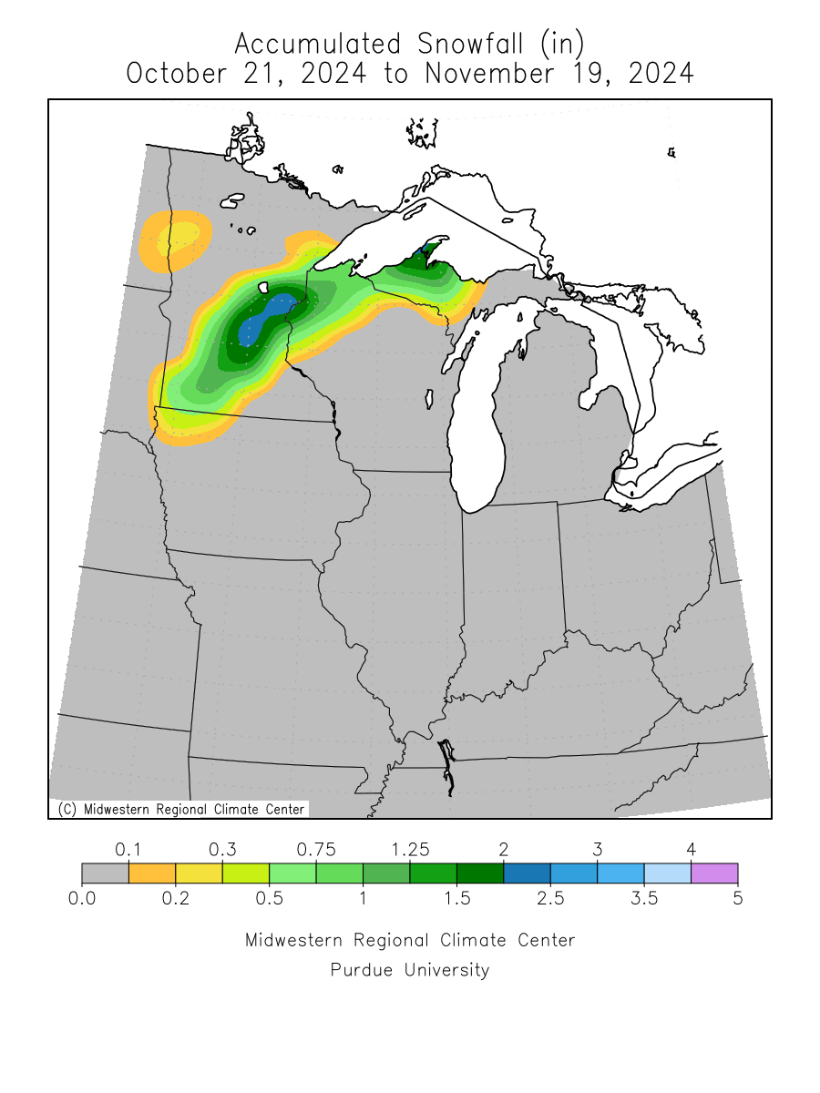 Last 30 Days Accumulated Snowfall