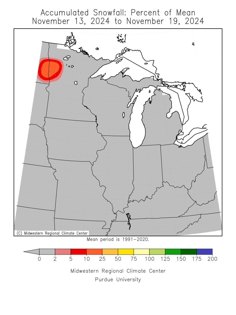 Last 7 Days, Accumulated Snowfall Percentage