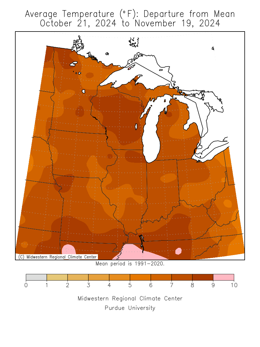 Last 30 Days, Avg Temp Departure