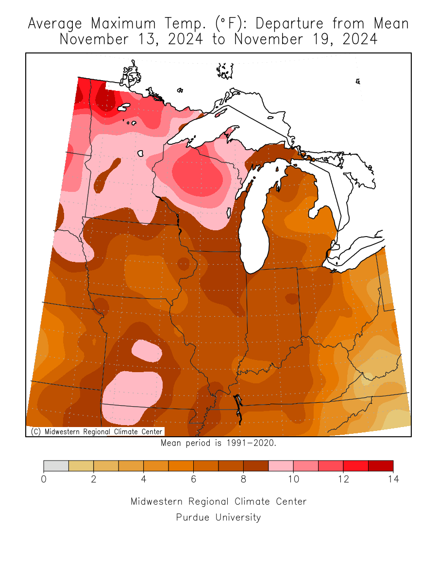 Last 7 Days, Avg Temp Departure