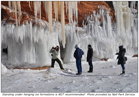 Standing under hanging ice formations not recommended