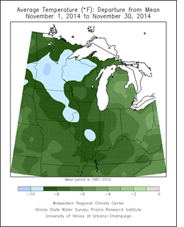 November 2014 Temperature Departures