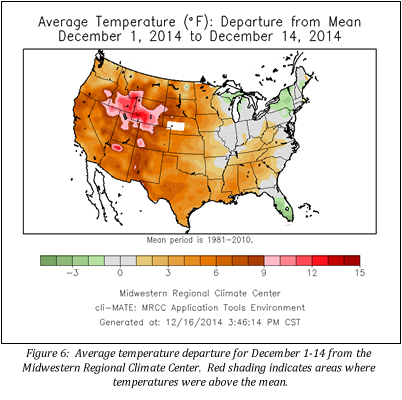 Figure 6: Average Temperature Departure Dec 1-14