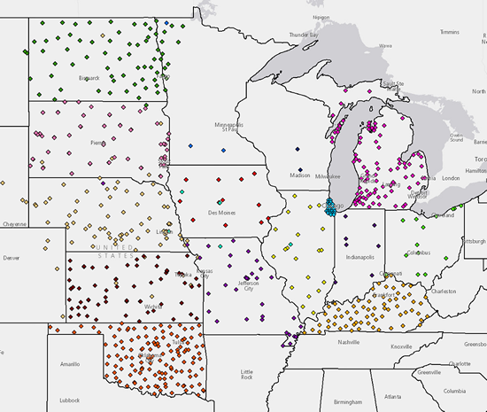 Figure 2: Mesonets in the central United States