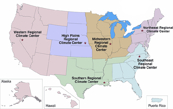 Regional Comate Centers Map