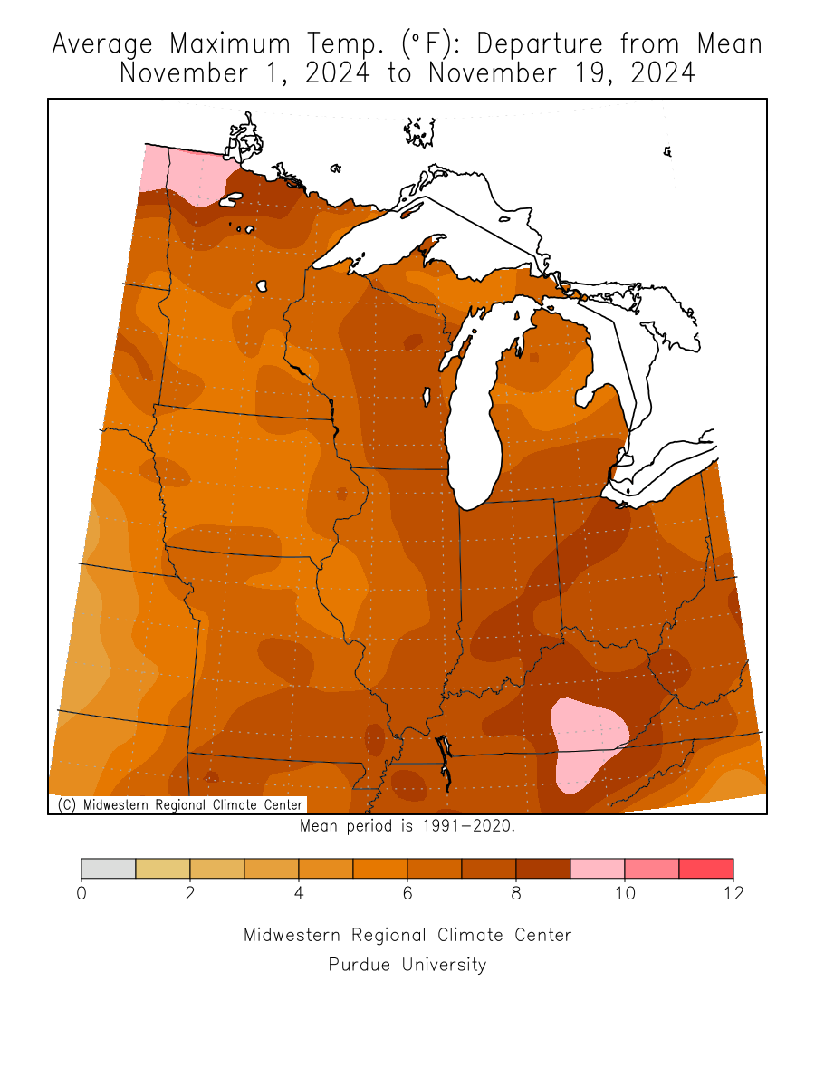 Month-to-date Average Max Temp Departure