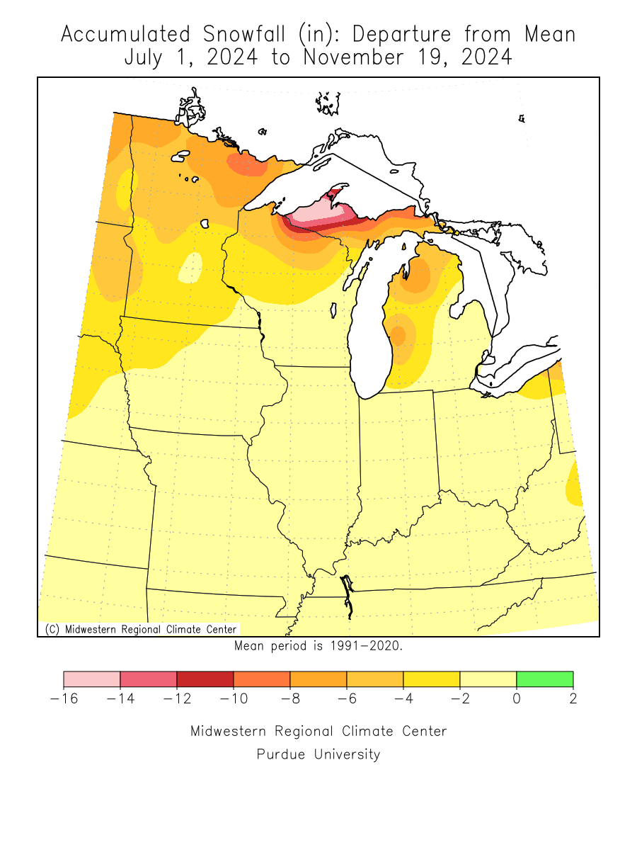 Accumulated Snowfall Departure