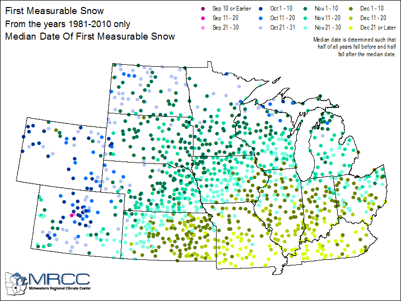 First Snow Climatologies