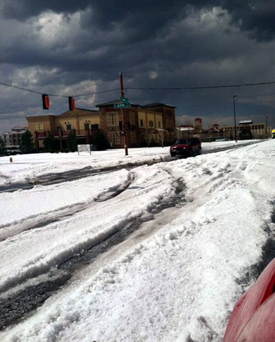 Five inches of hail in Denver