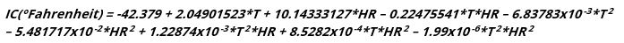 Heat Index calculation